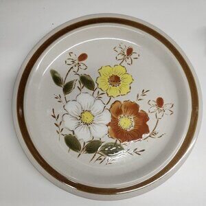 12" Stoneware Chop Plate Serving Dish Daniele Collection Trailside Neutral Flora
